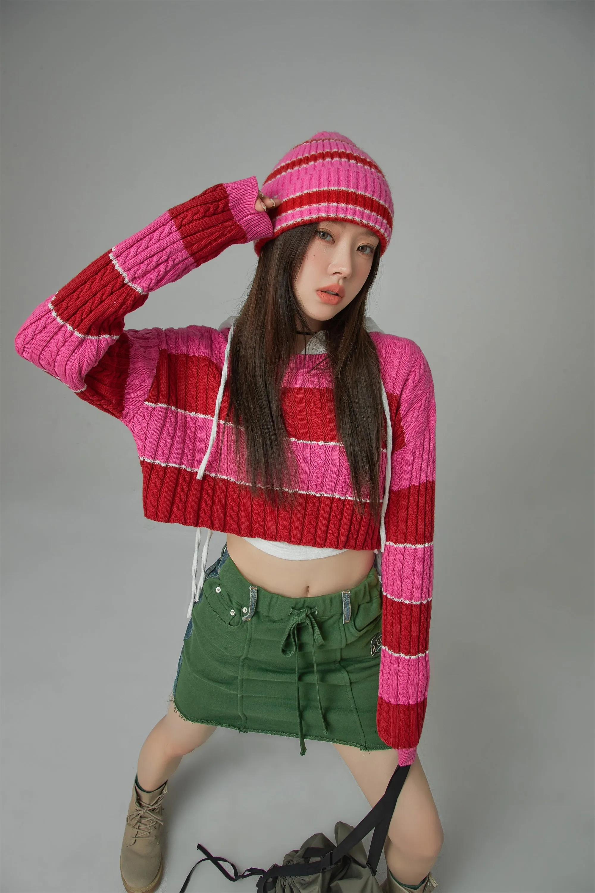 Love Again Stripe Crop Knit Sweater