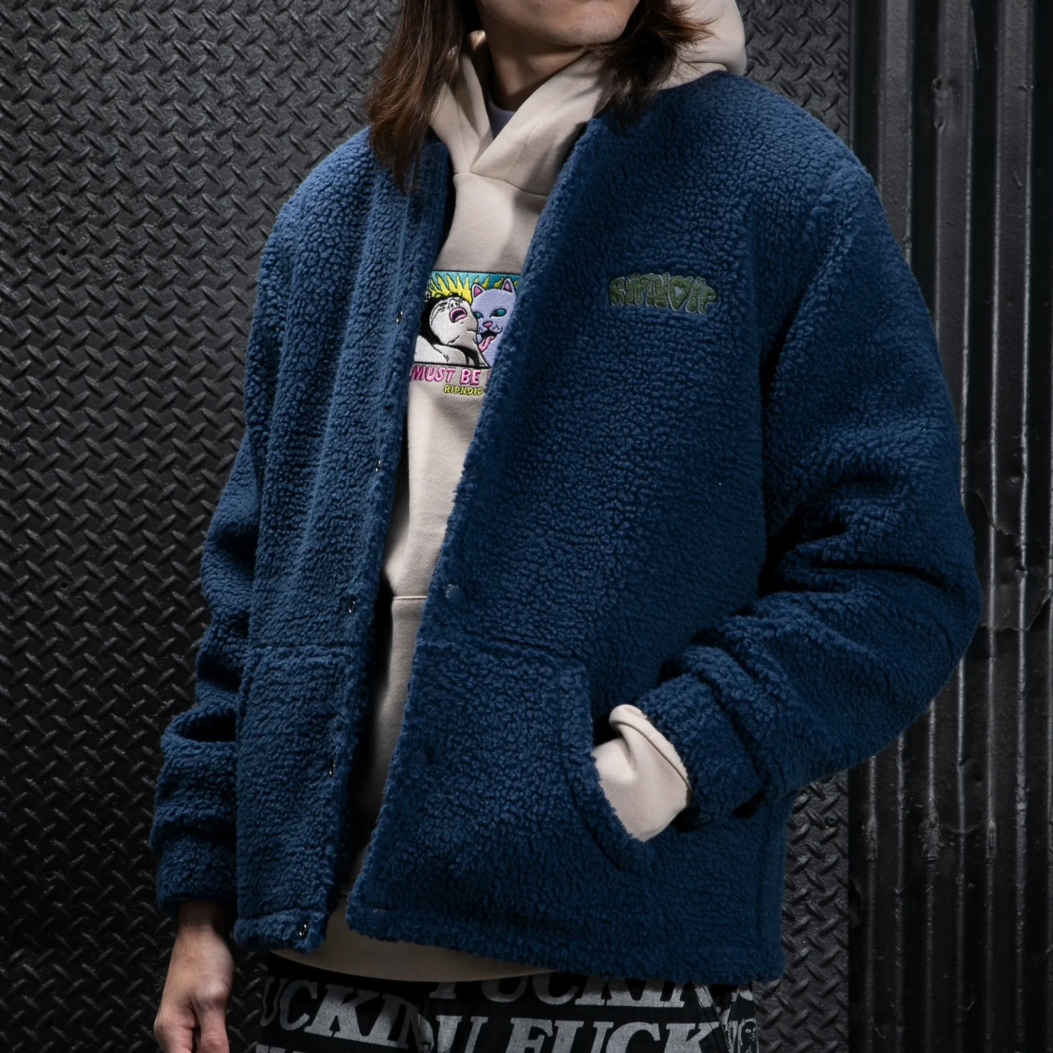 Love N Dip Sherpa Jacket (Navy)