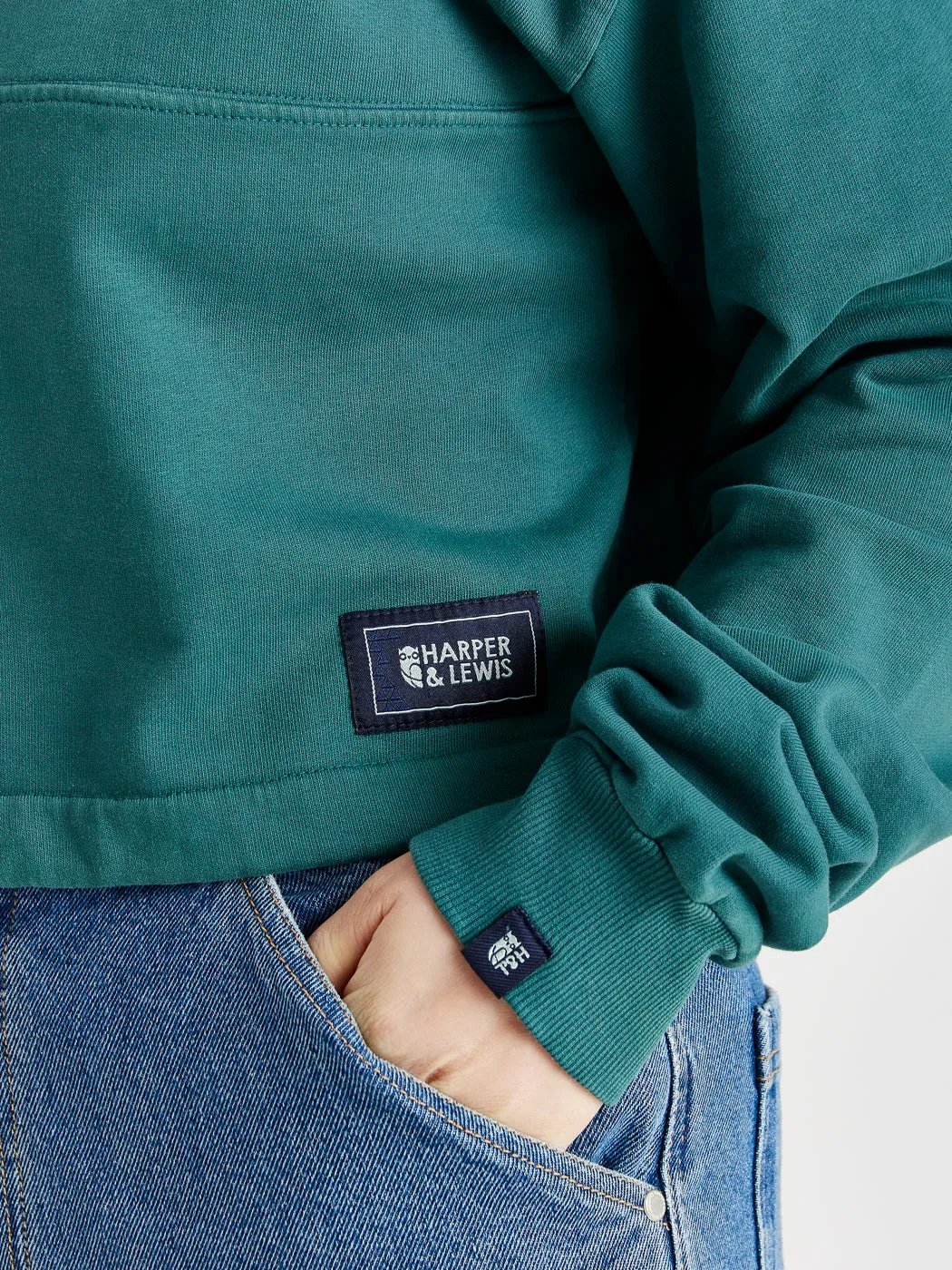 Lumi Cropped 1/4 Zip Sweater Dark Green