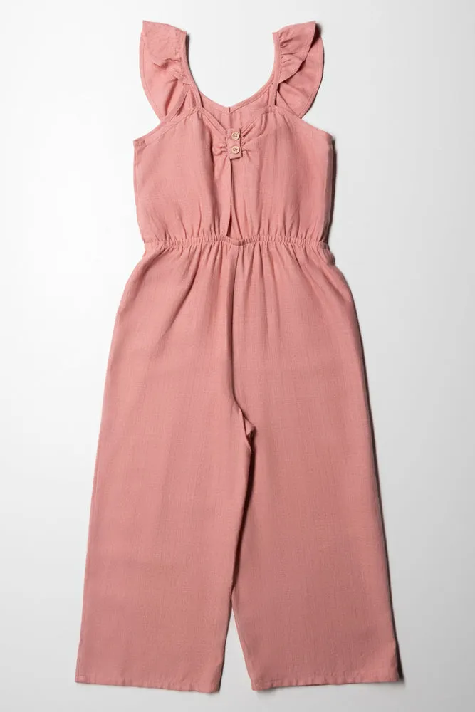 Lurex Jumpsuit With Cut Out Detail Rose Pink