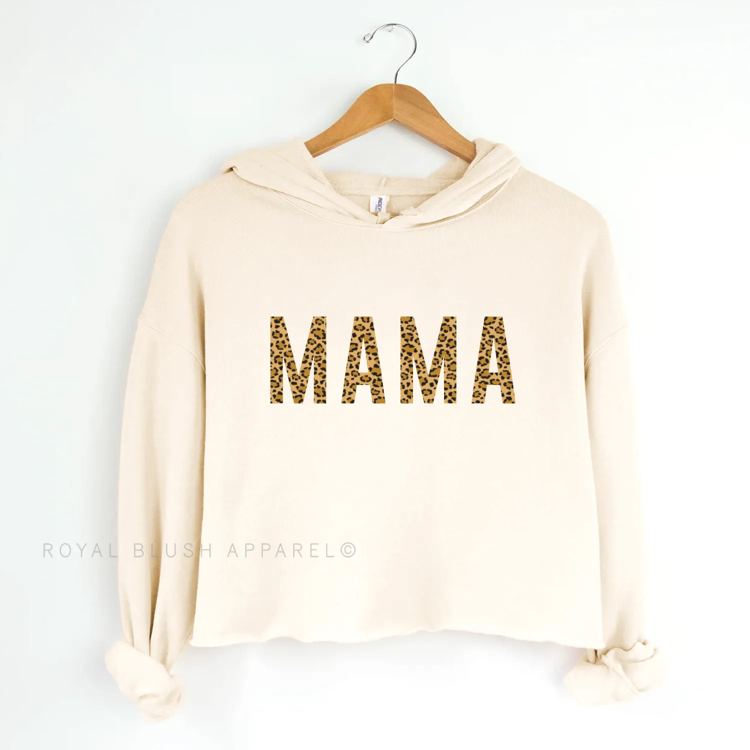 MAMA Leopard Independent Crop Hoodie