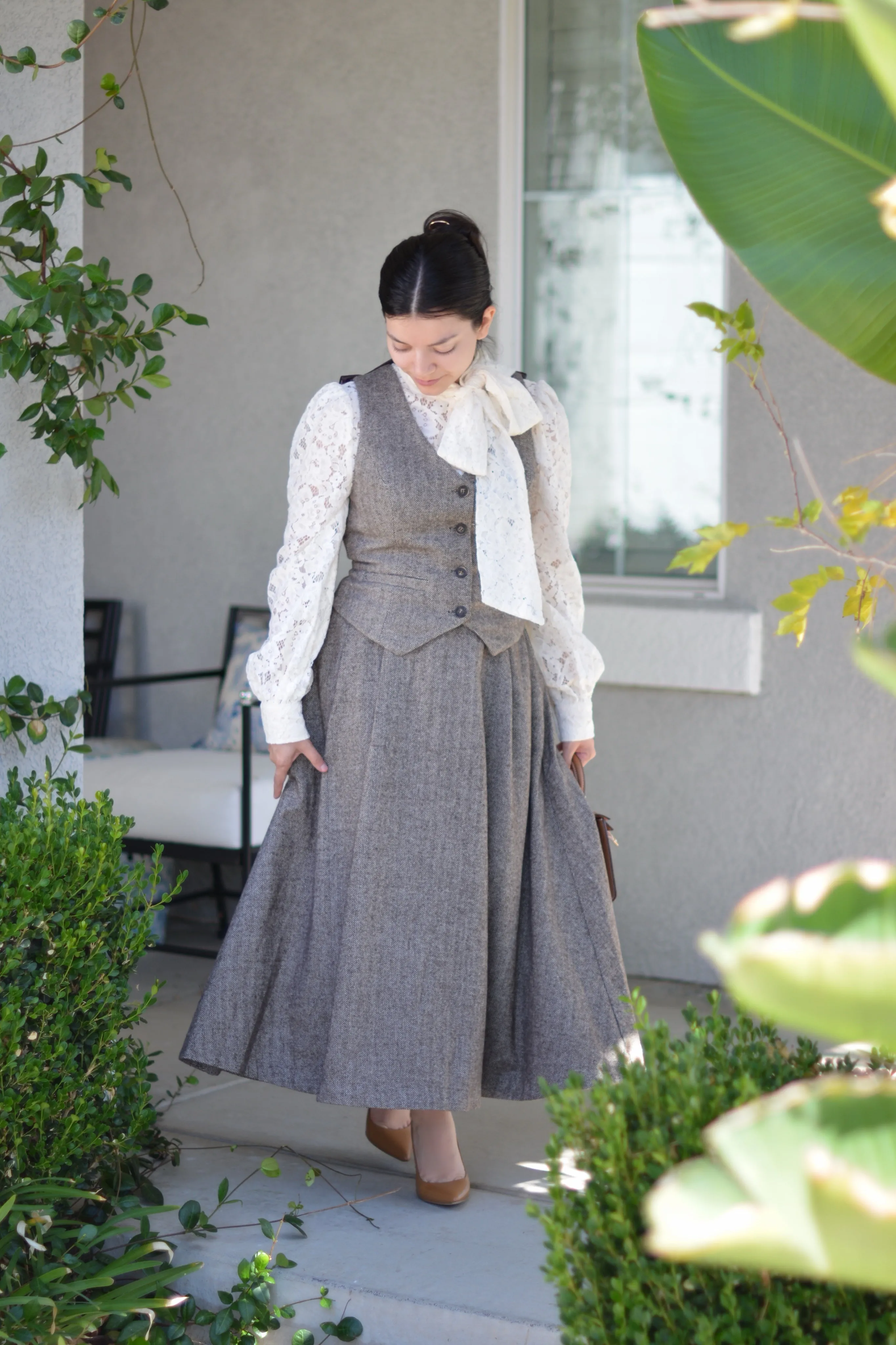 Margaret Herringbone Skirt