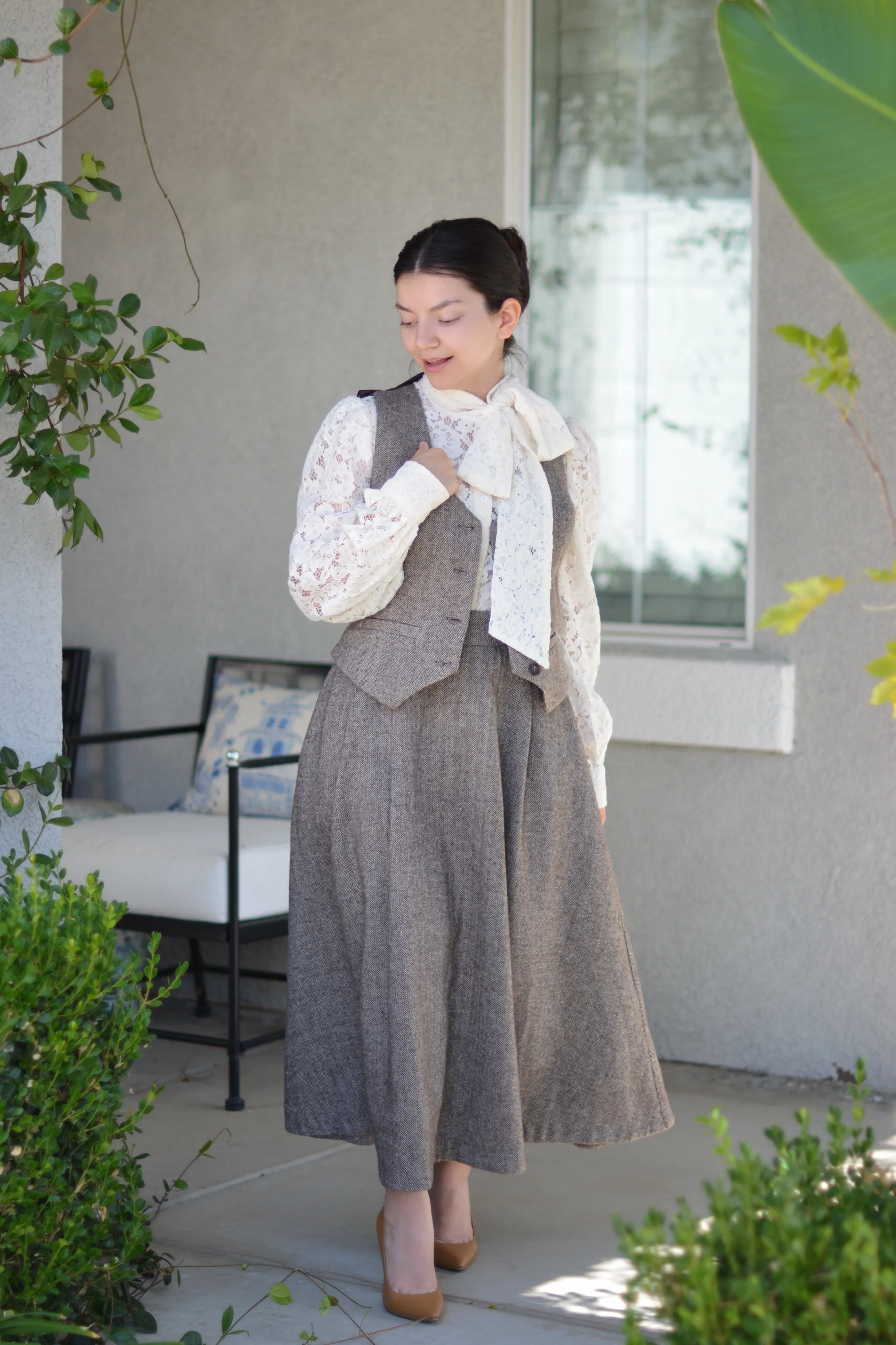 Margaret Herringbone Skirt