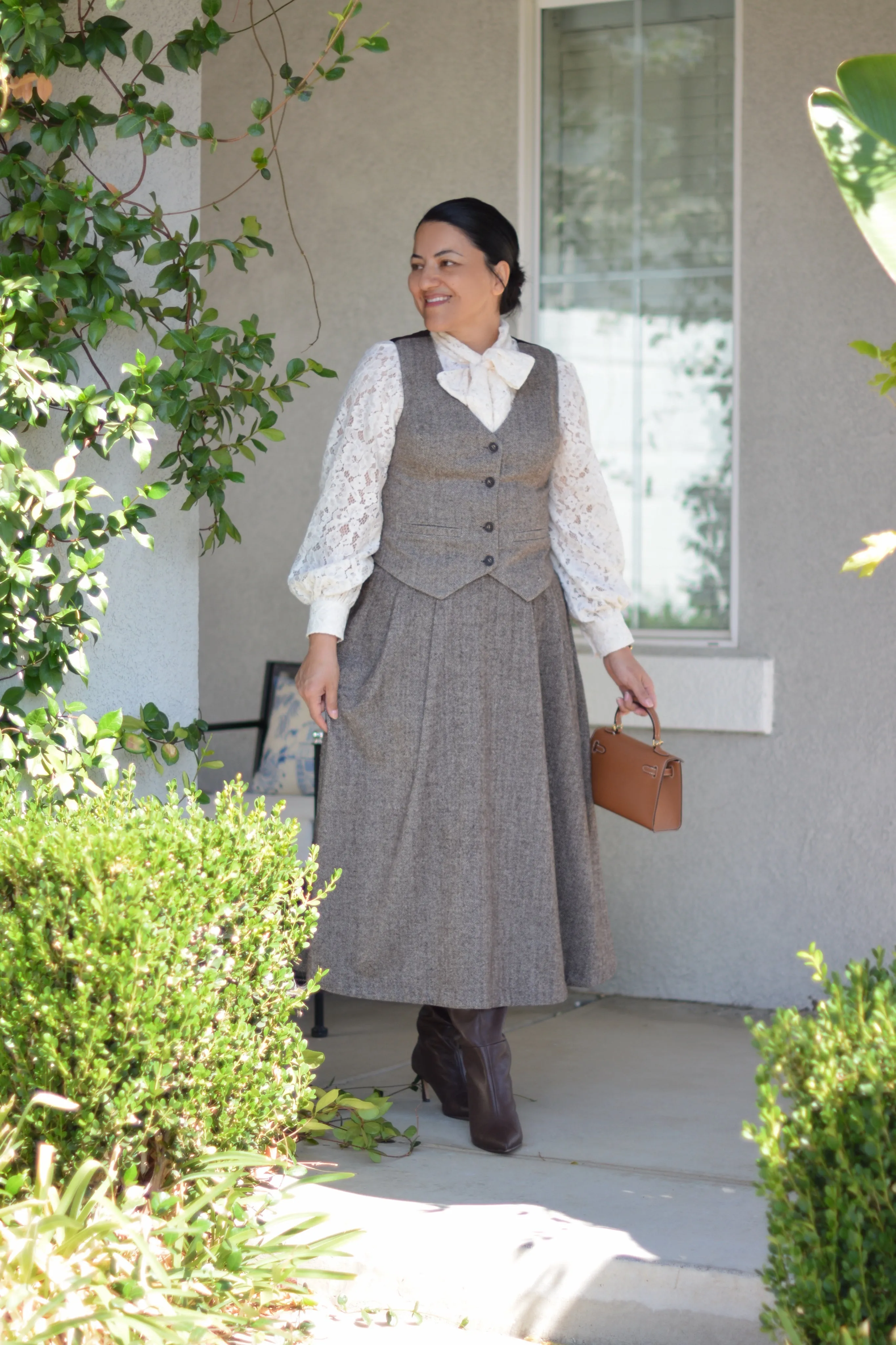 Margaret Herringbone Skirt