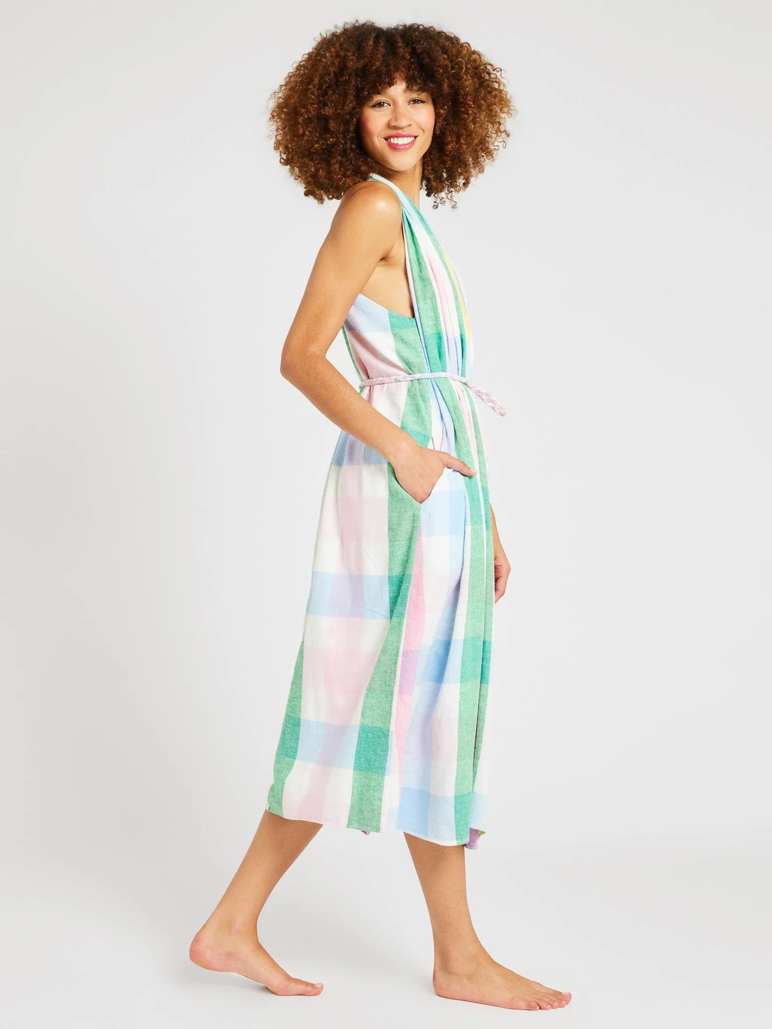 Marilyn Dress in Pastel Plaid