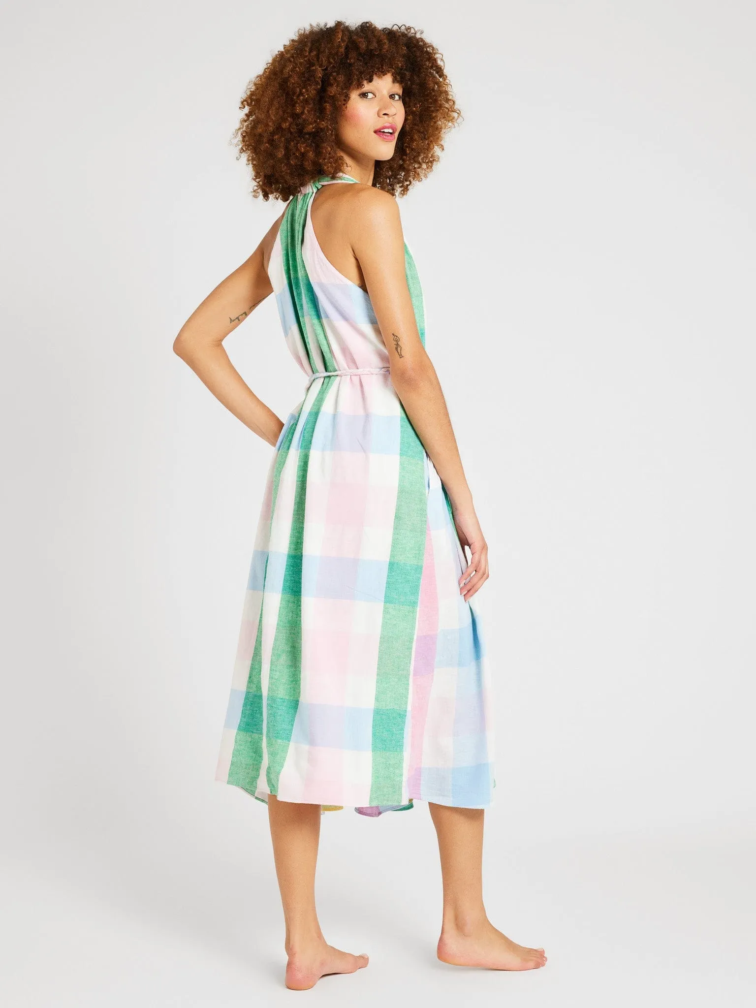 Marilyn Dress in Pastel Plaid