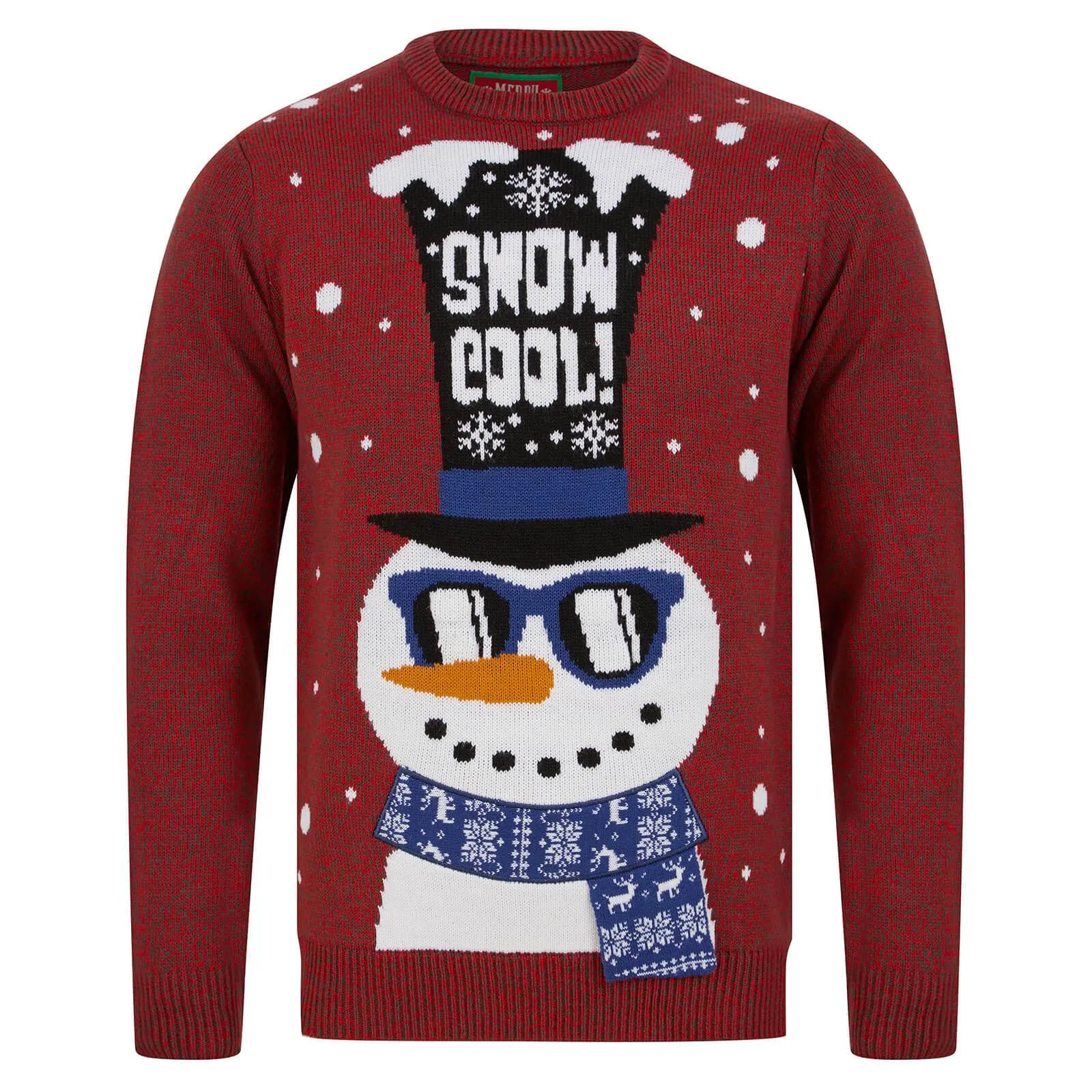 Mens LED Snowman Christmas Jumper Snow Cool Light Up Shades