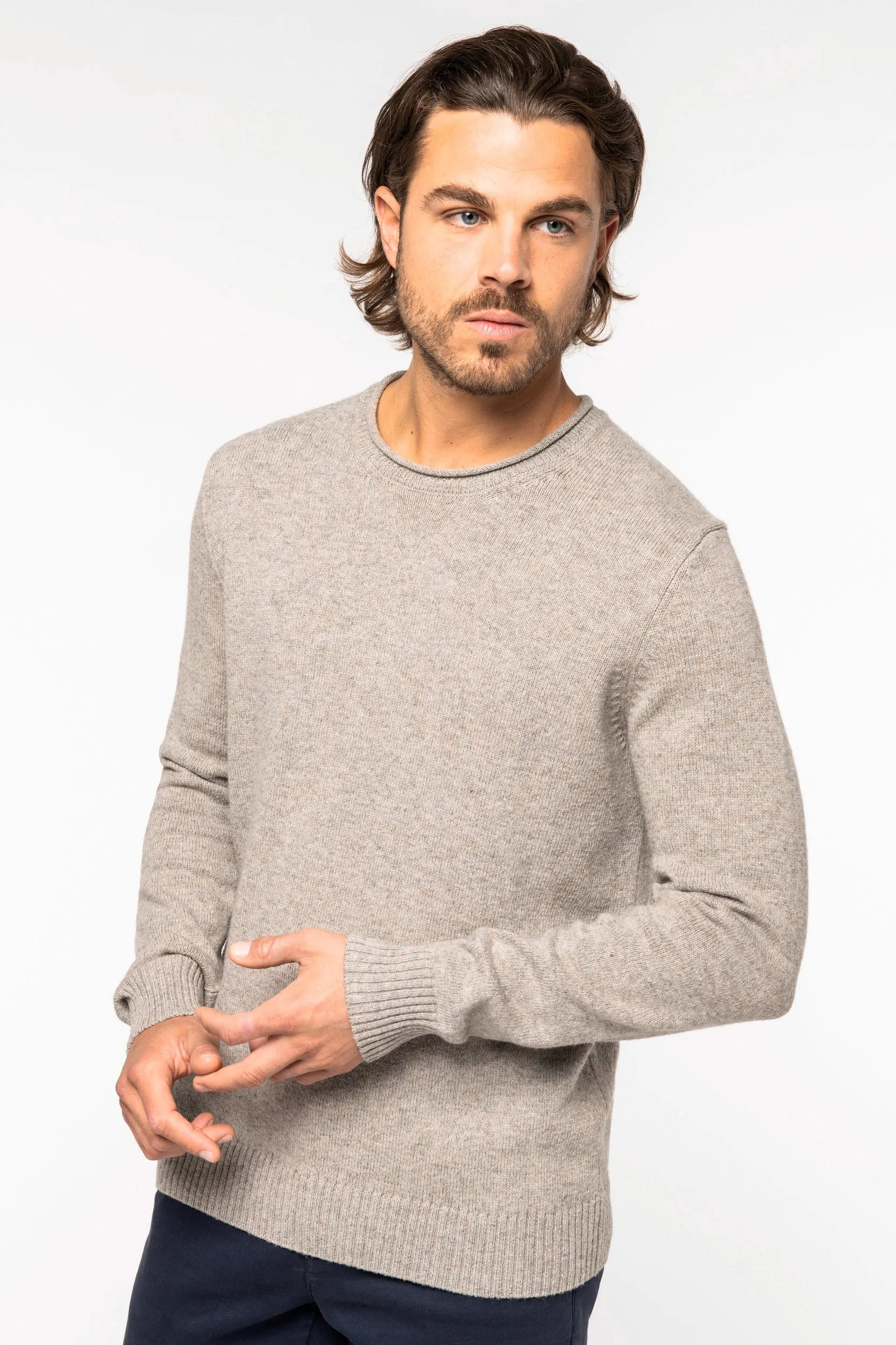 Men's Raw Edge Merino Wool Jumper - 370 g/m² - NS910