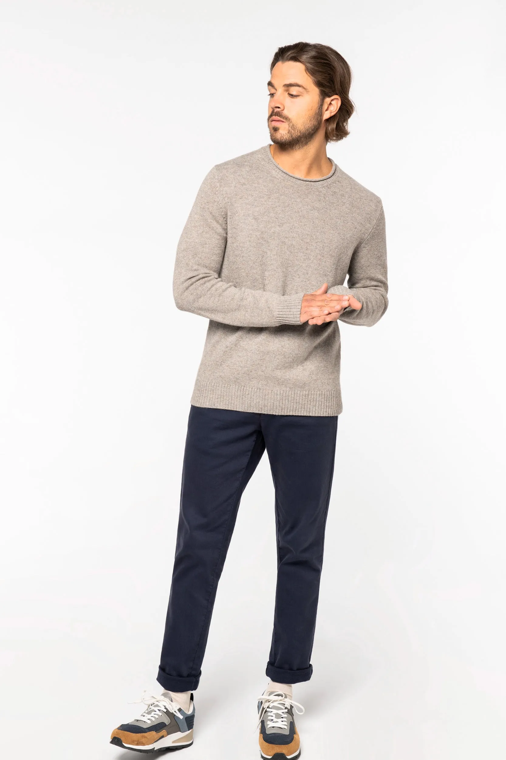 Men's Raw Edge Merino Wool Jumper - 370 g/m² - NS910