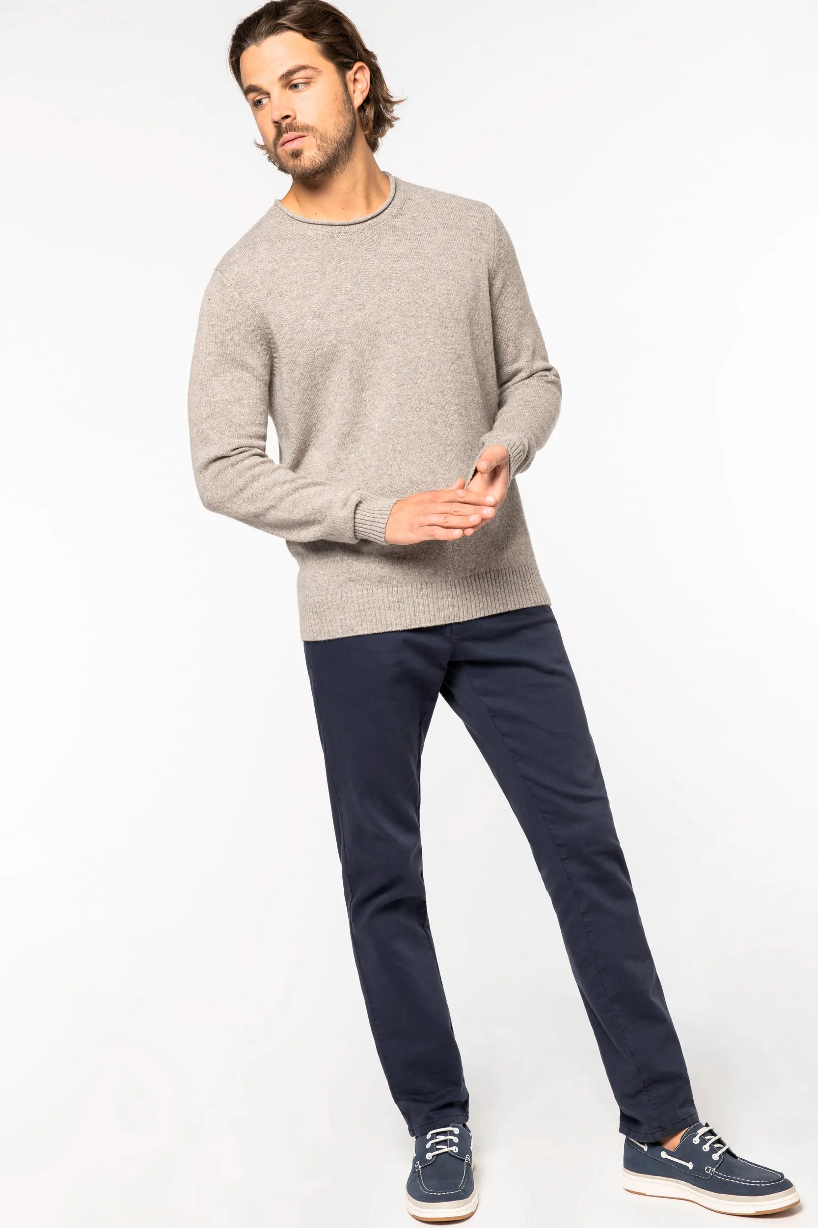 Men's Raw Edge Merino Wool Jumper - 370 g/m² - NS910