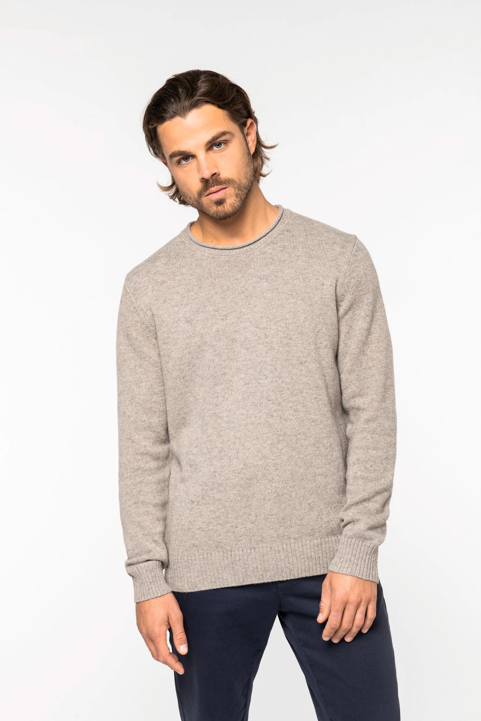 Men's Raw Edge Merino Wool Jumper - 370 g/m² - NS910