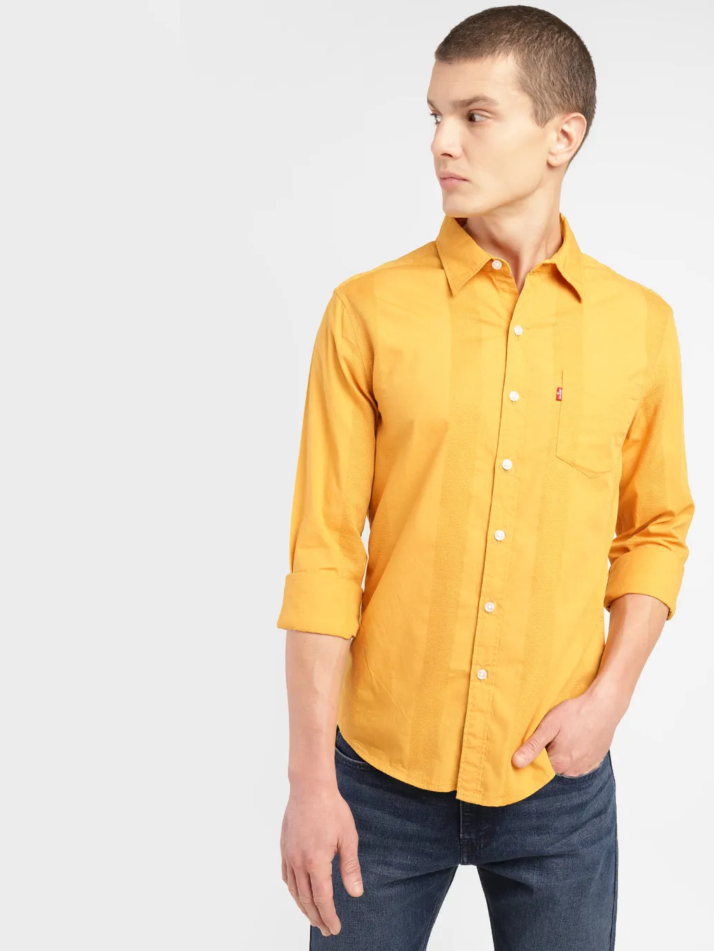 Men's Self Design Slim Fit Shirt