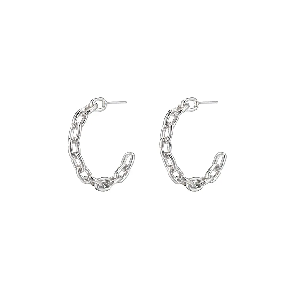 Midi Chain Hoop Earrings