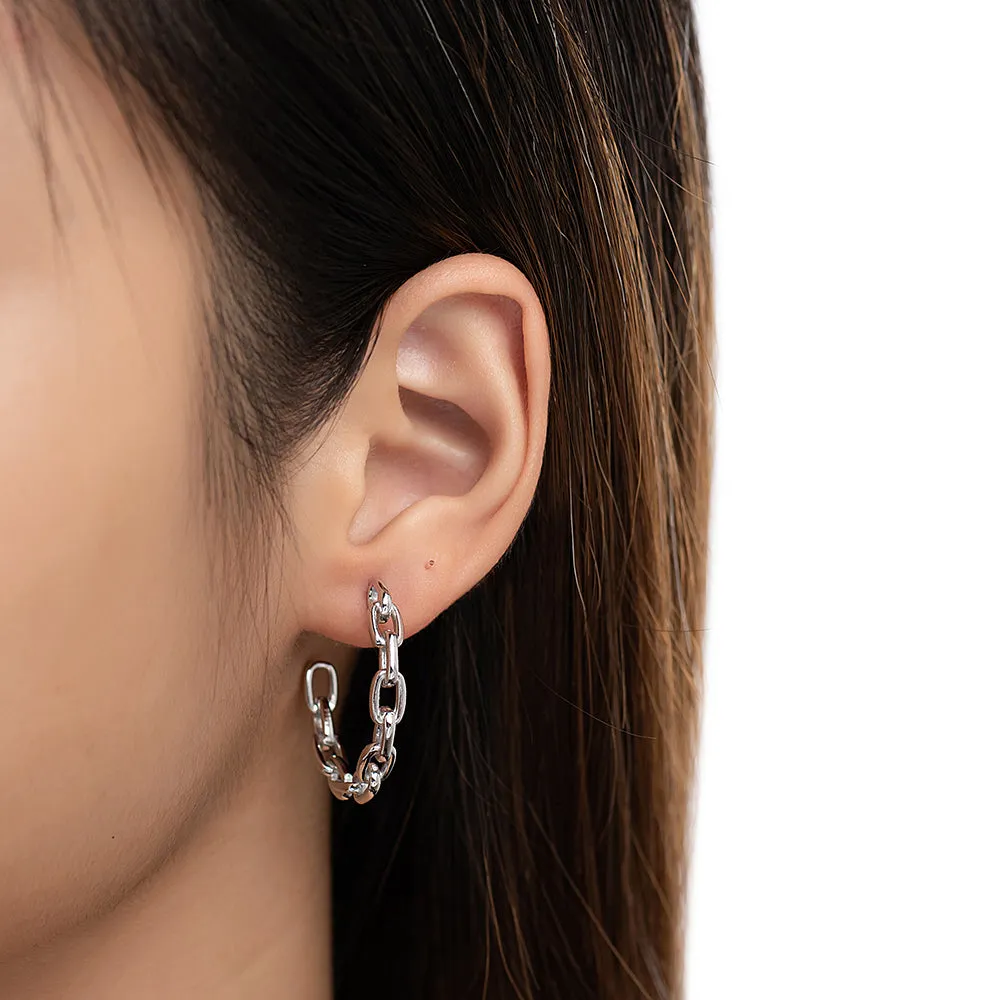 Midi Chain Hoop Earrings