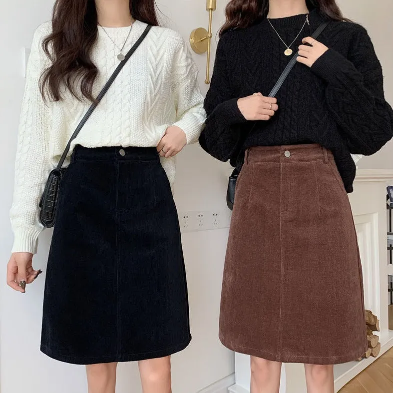 Midi Corduroy Skirt