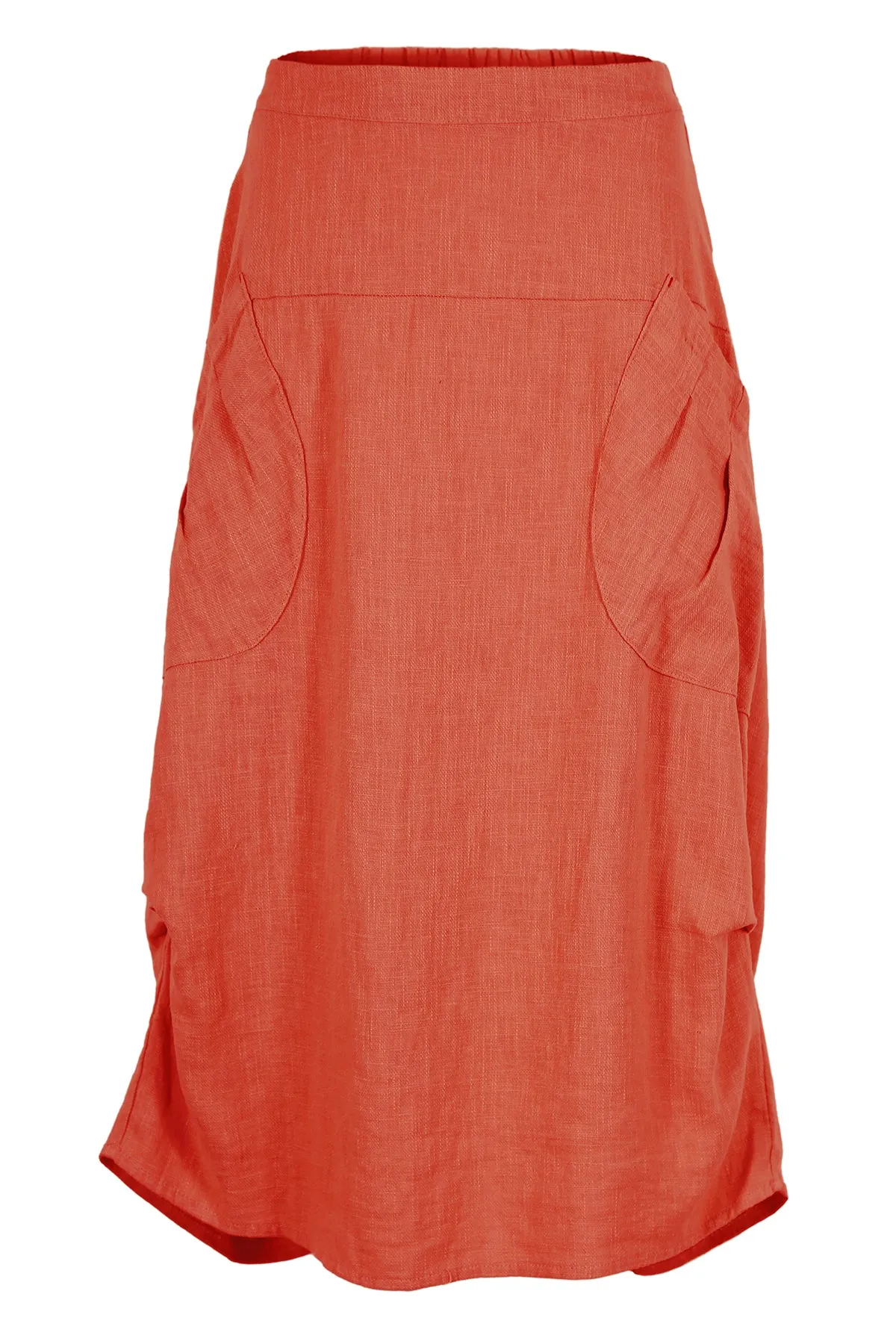 Milwaukee Fiesta Skirt Orange in Slub Linen