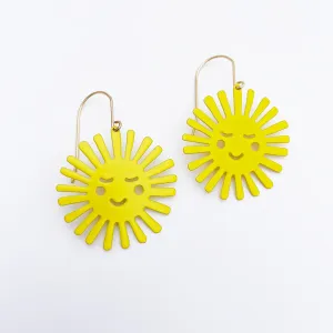 Mini Sun Earrings - Yellow