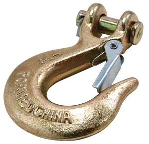 National Hardware 3256BC Series N830-315 Clevis Slip Hook with Latch, 1/4 in, 3150 lb Working Load, Steel, Yellow Chrome :EA: QUANTITY: 1