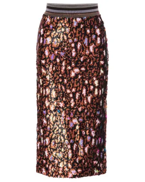 Neon Safari Sequin Liza Skirt