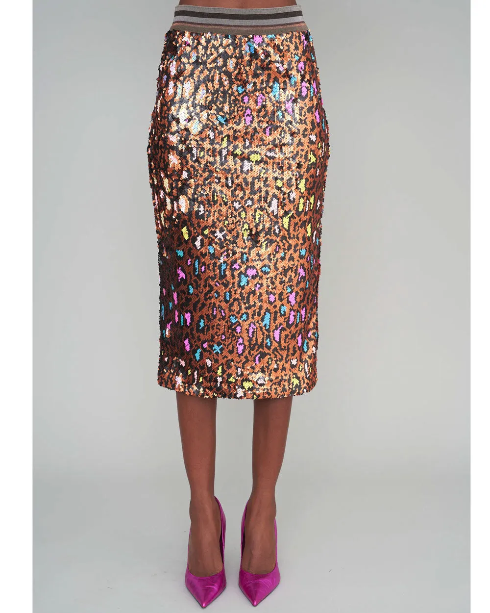 Neon Safari Sequin Liza Skirt