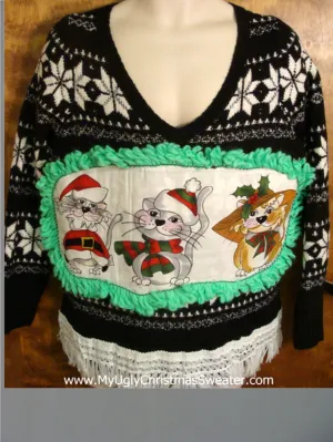 Nordic Snowflake Cheesy Cat Christmas Sweater