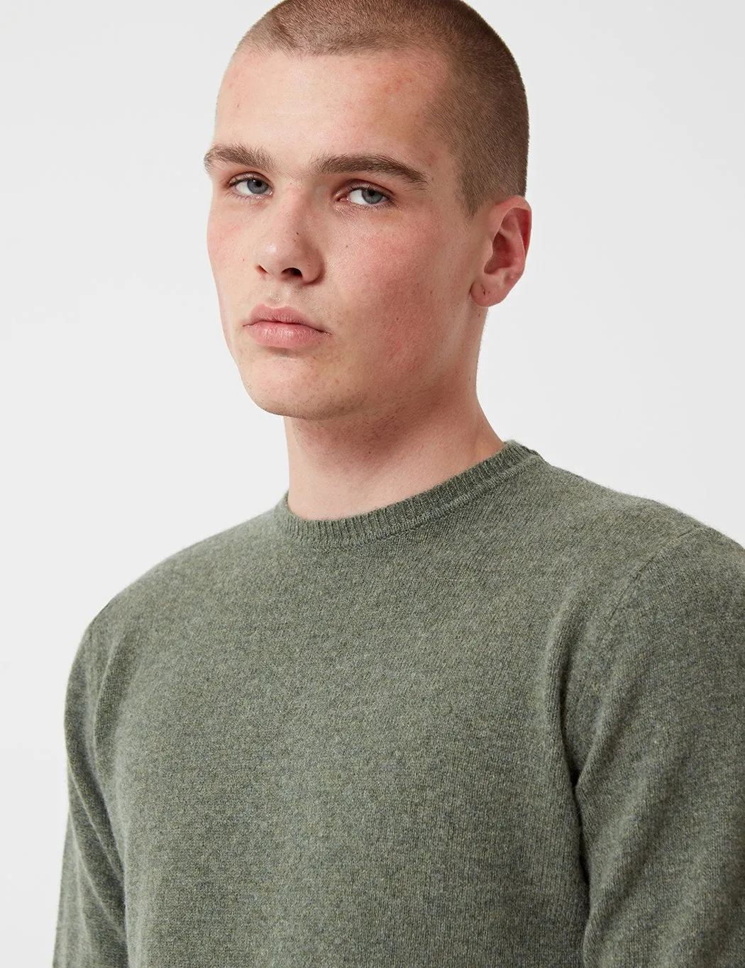 Norse Projects Sigfred Lambswool Jumper - Dried Olive Green