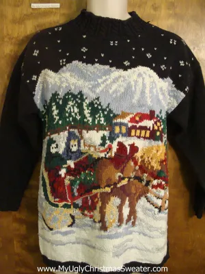 One Horse Sleigh Bad Christmas Sweater