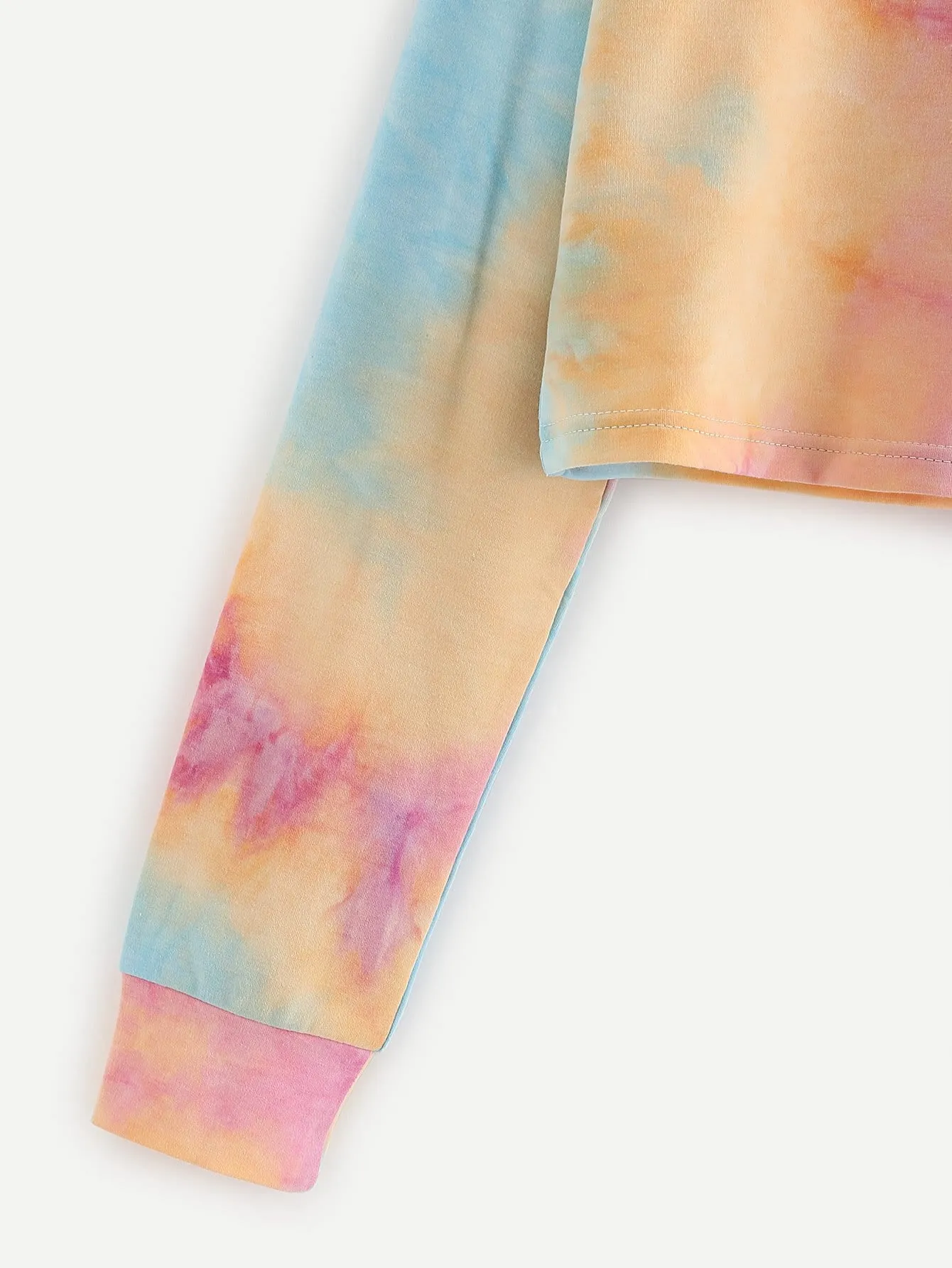 Pastel tie dye crop sweatshirt