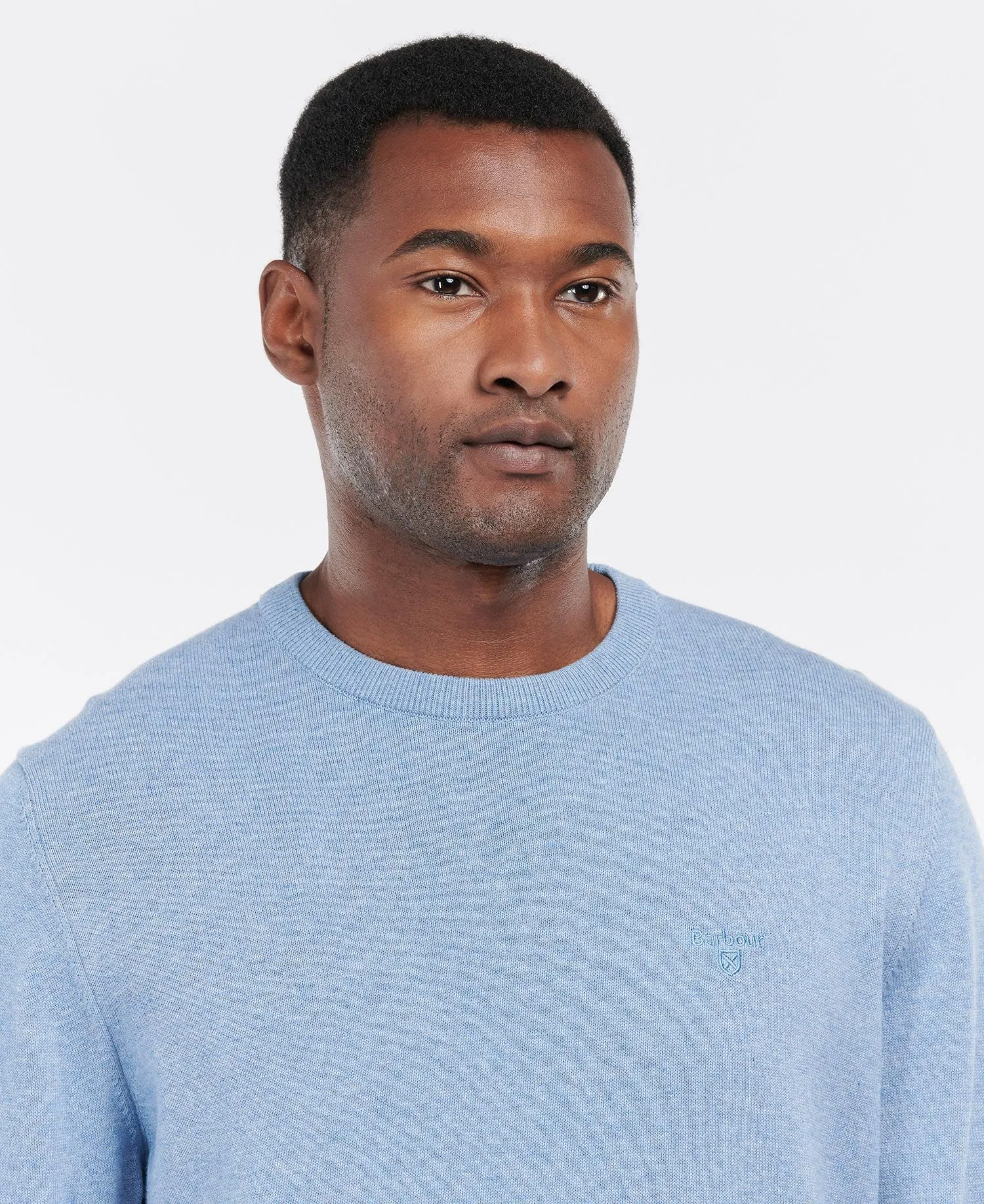 Pima Cotton Crew Neck Sweater - Dark Chambray