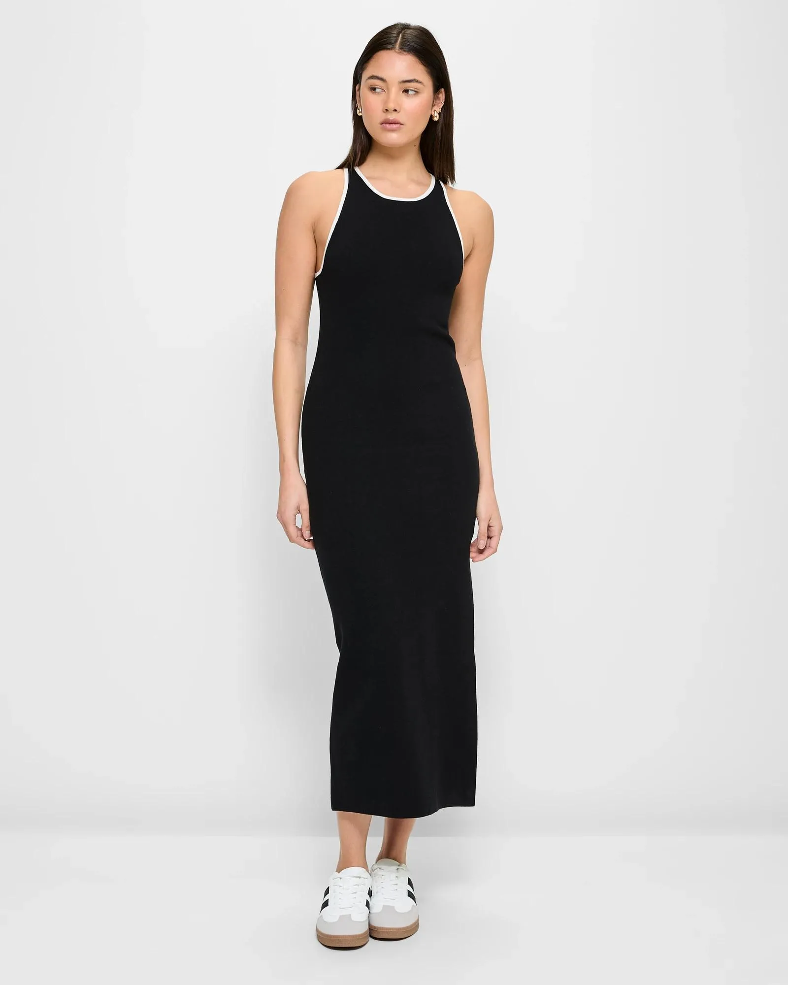 popular  Contrast Racer Midi Dress - Lily Loves