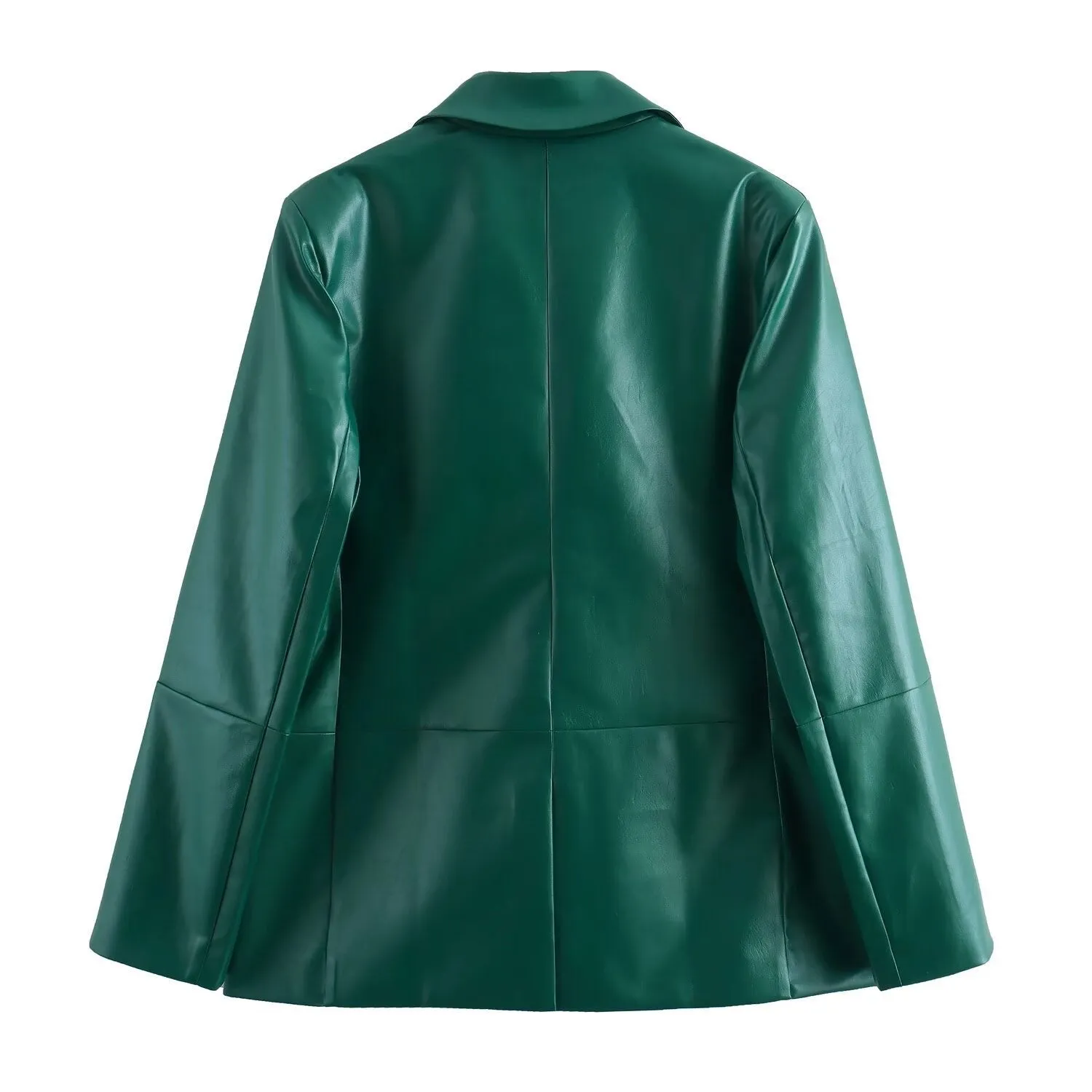 Pre Order:  Leather Straight Cut Suit Jacket   Straight Skirt