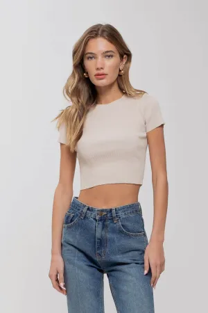 RIBBED SWEATER CROP TOP