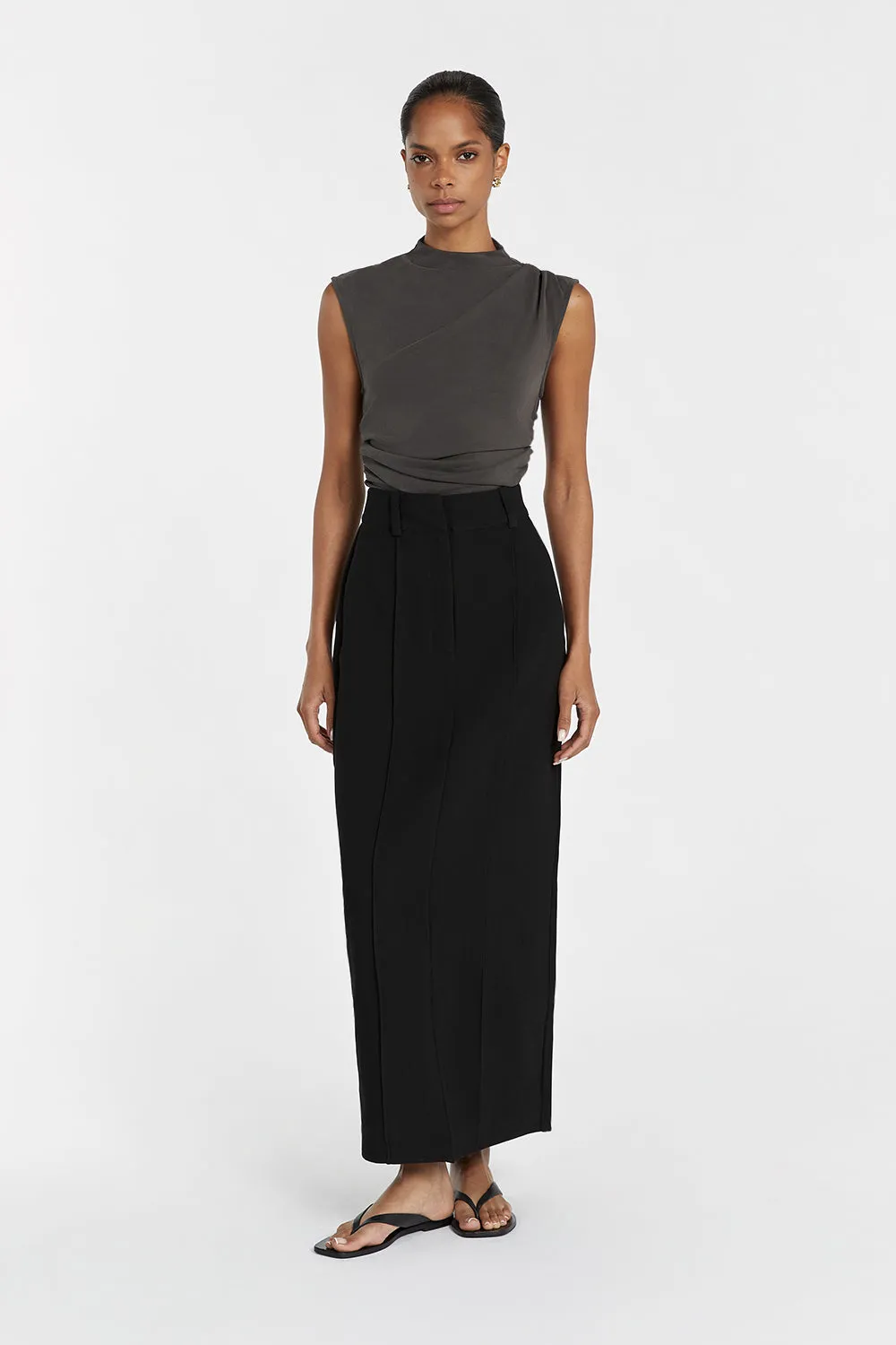 ROWAN BLACK MIDI SKIRT