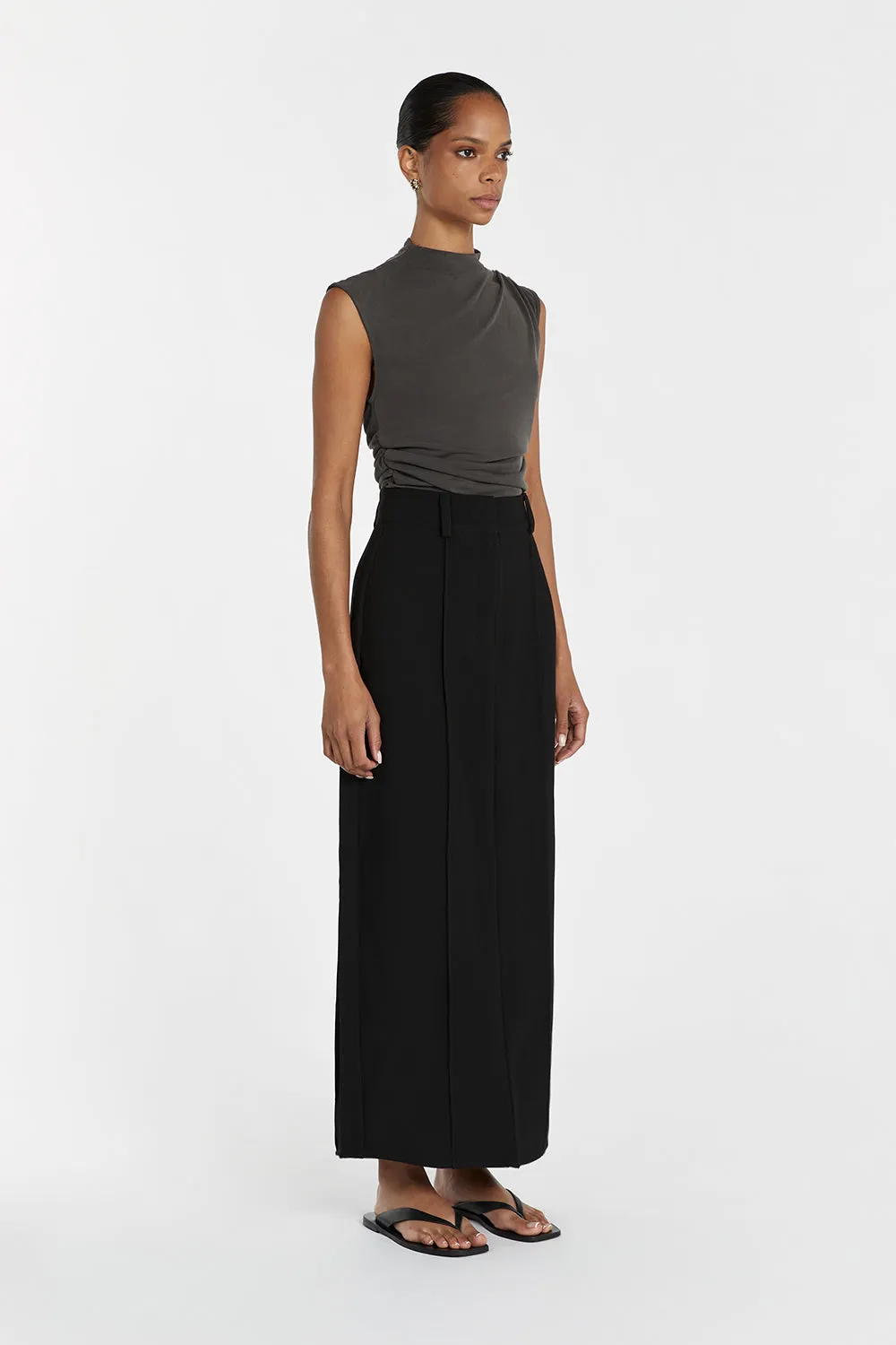 ROWAN BLACK MIDI SKIRT