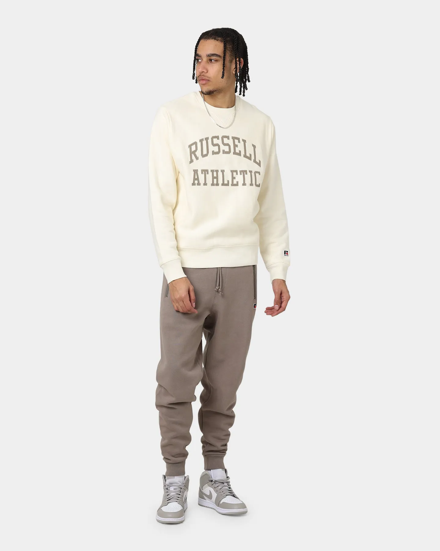 Russell Athletic Applique Arch Brand Crewneck Soy