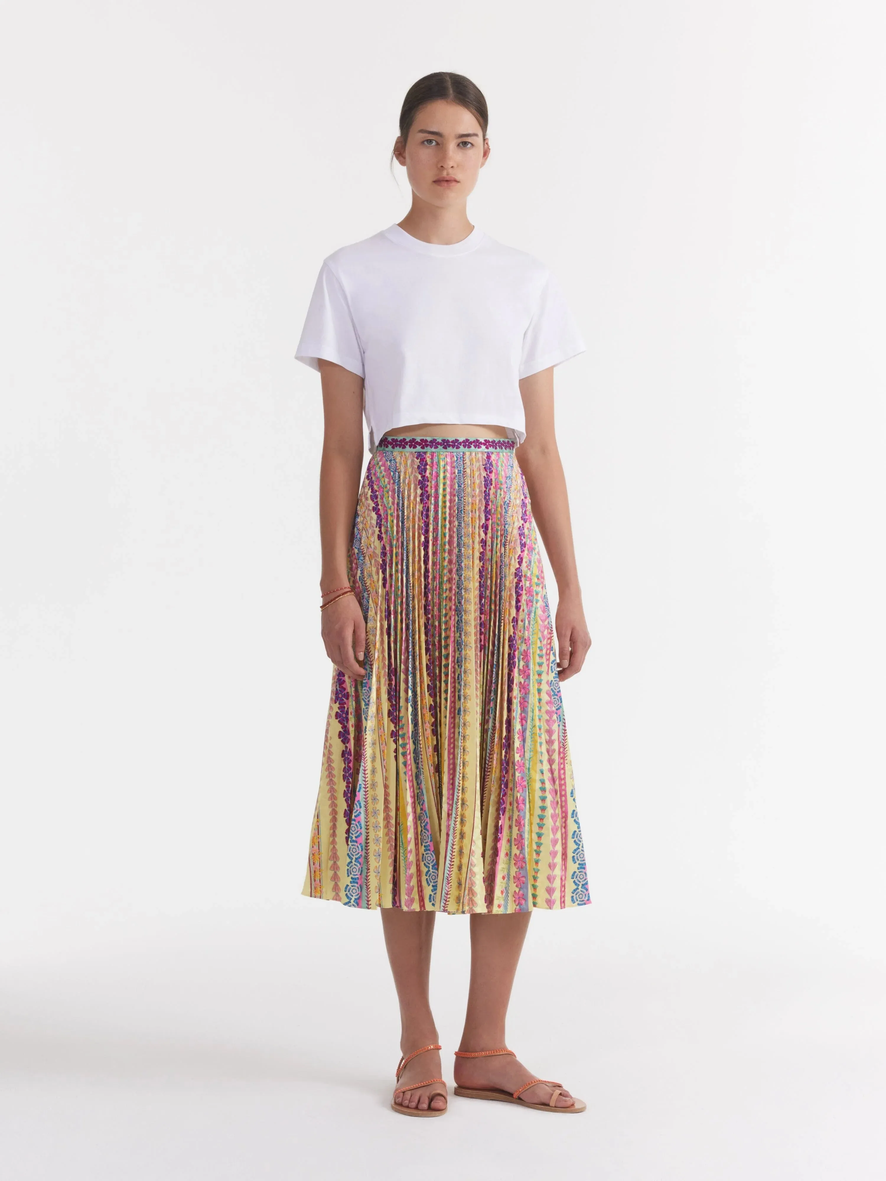 Sa2210 Bloom Pleated Midi Skirt