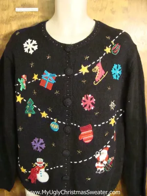 Santas Garland 2sided Ugly Christmas Sweater