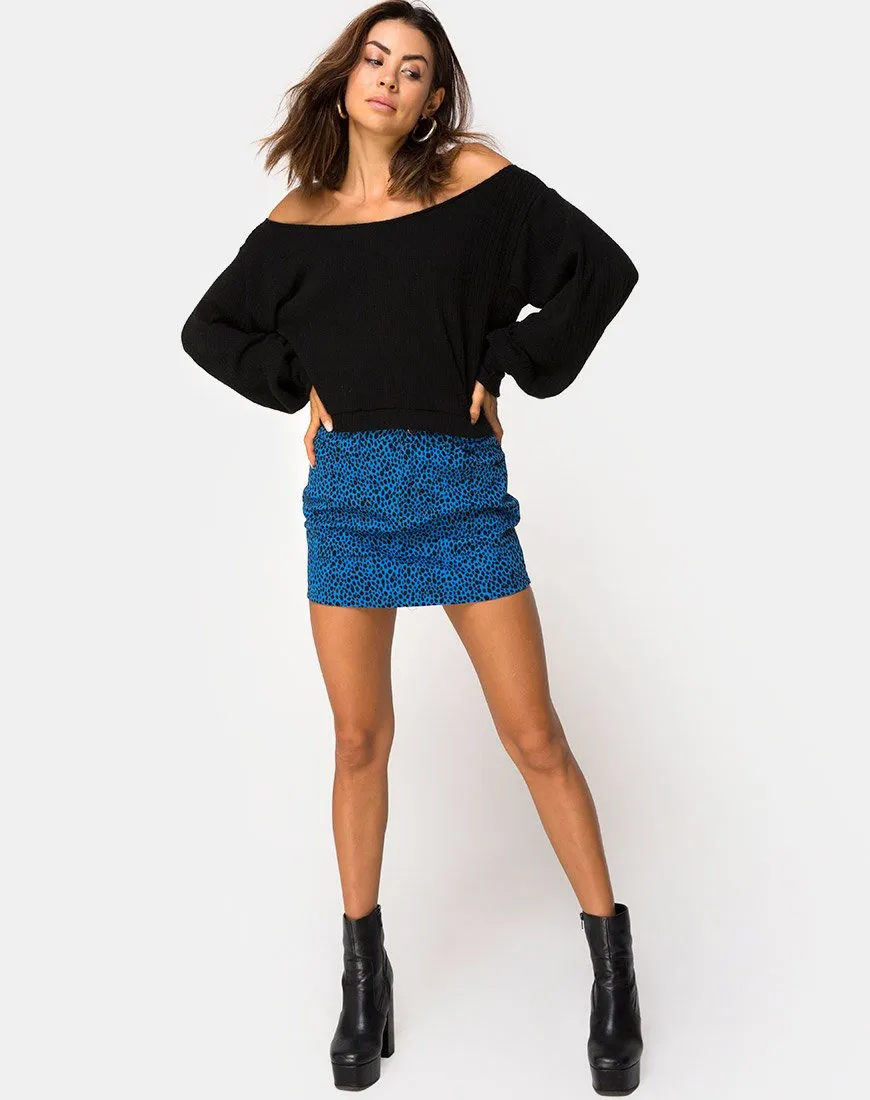 Saray Off The Shoulder Jumper in Black Knit