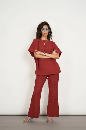 Scarlet Co-Ord Set Burgundy