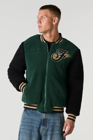 Sherpa Embroidered Varsity Jacket