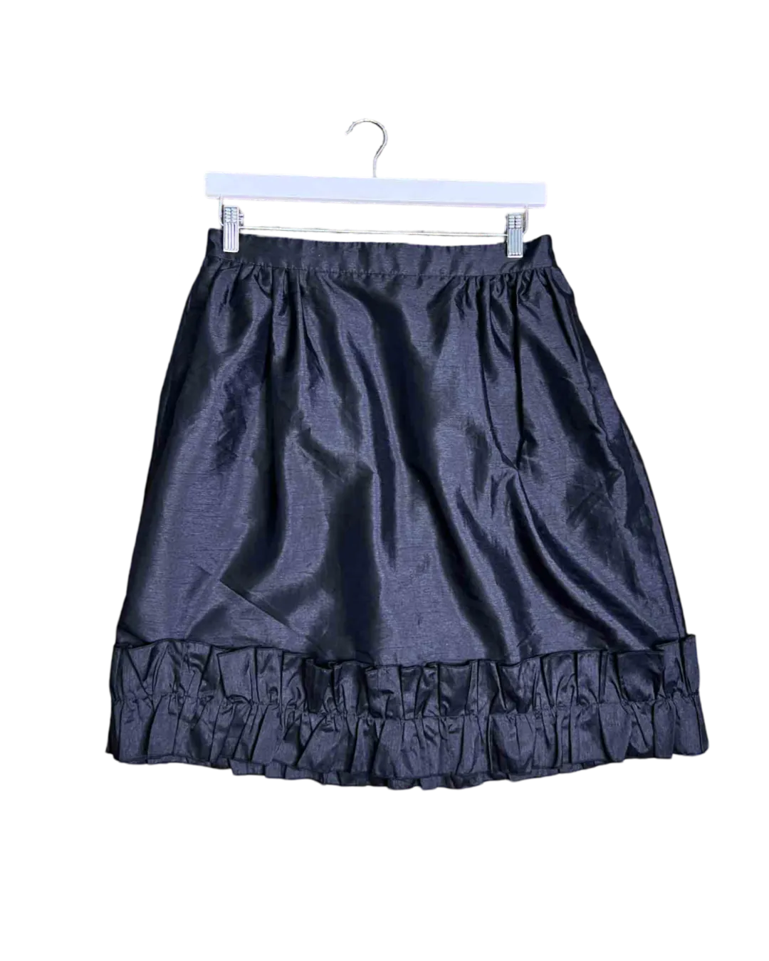 Size 12 | Karen Walker Black Ruffle Hem Midi Skirt