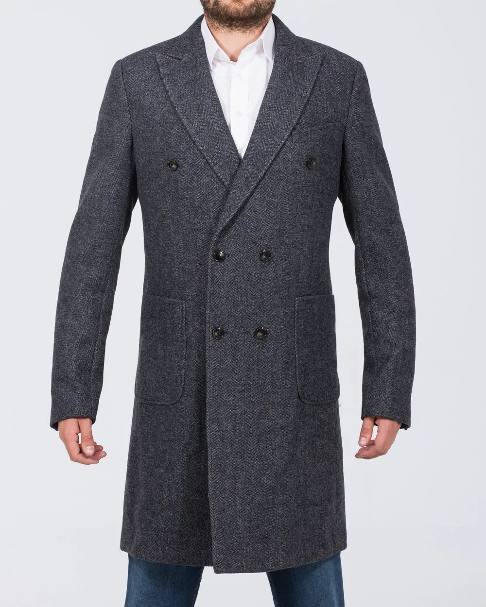 Skopes Edgley Tall Overcoat (grey herringbone)