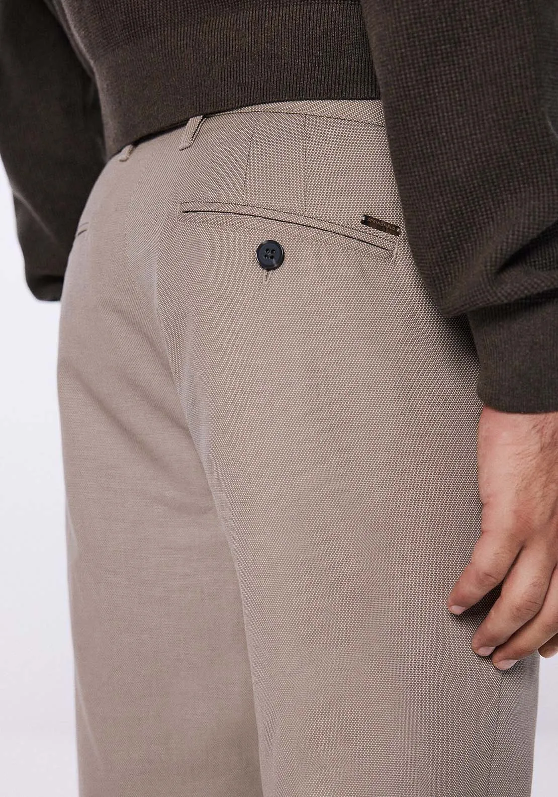 Slim fit comfort dress chinos - Sand