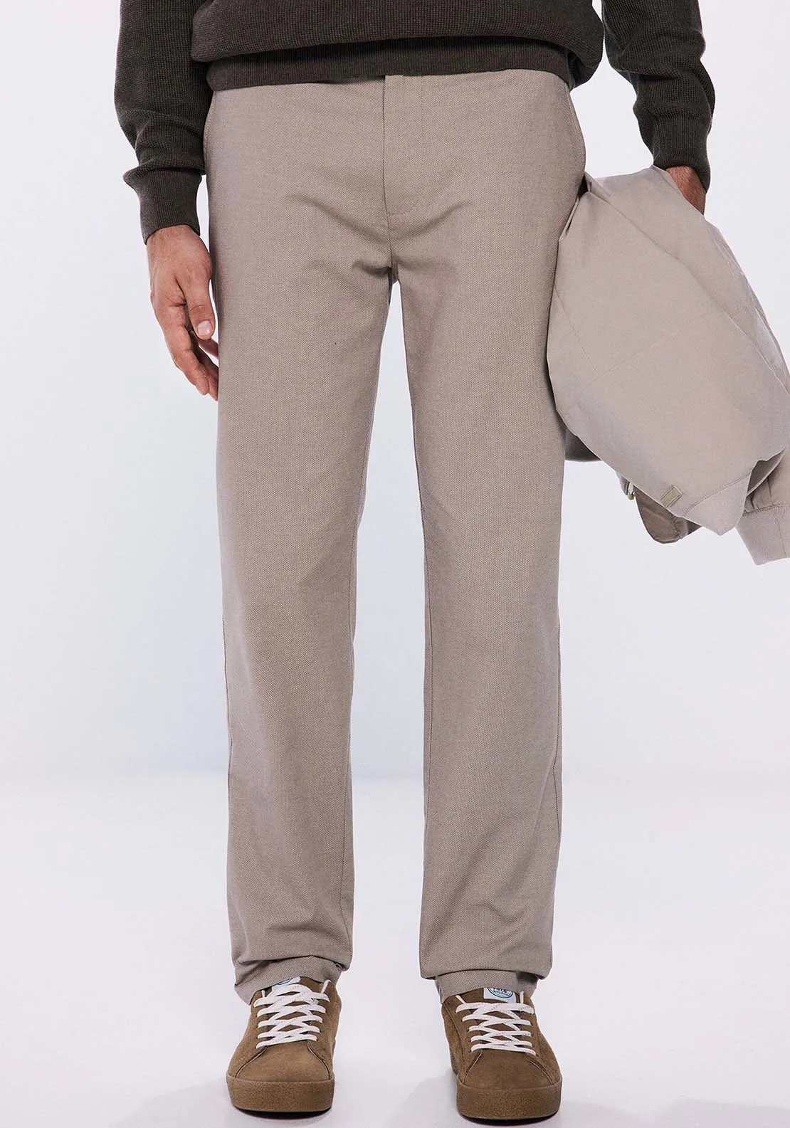 Slim fit comfort dress chinos - Sand