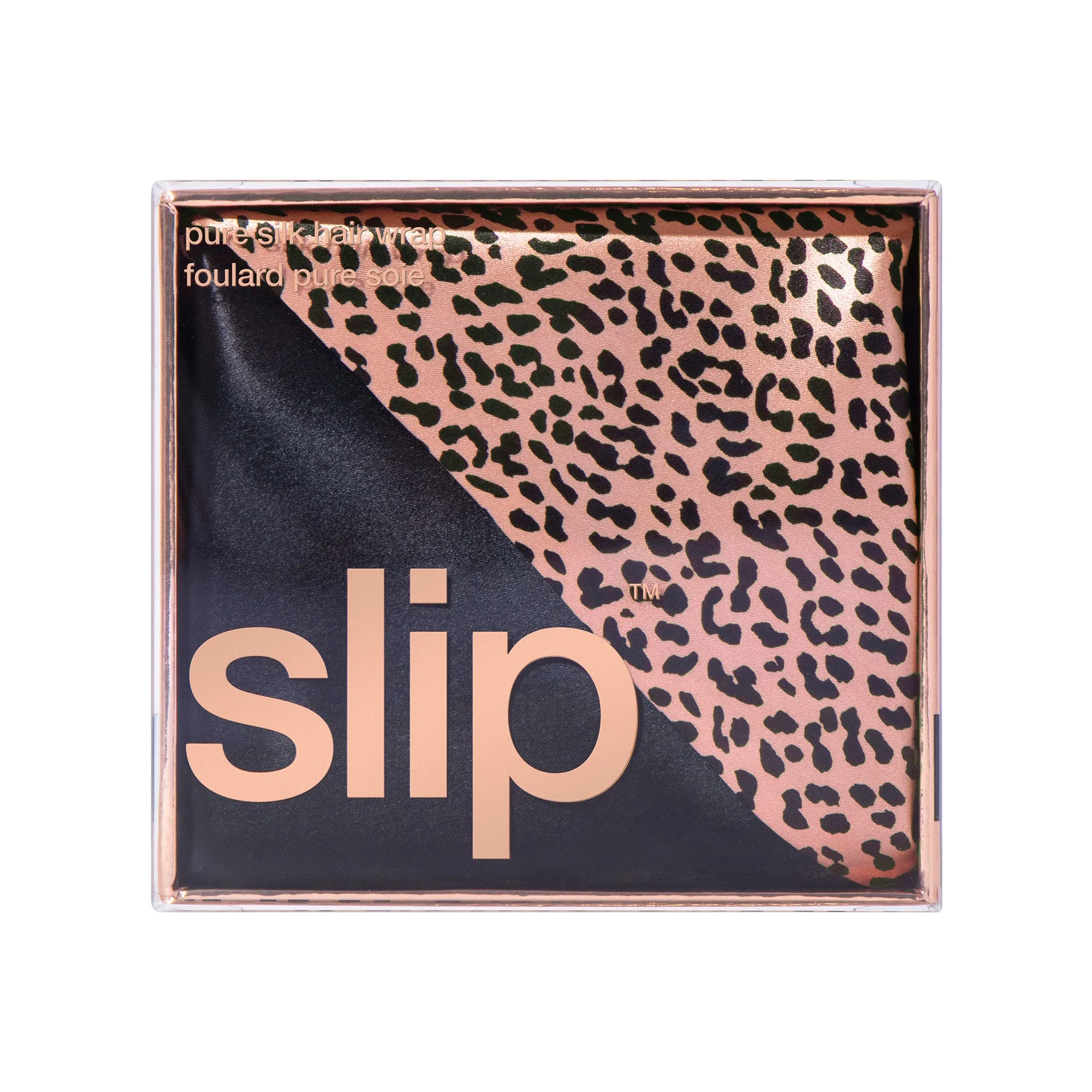 Slip Hair Wrap - Rose Leopard & Black