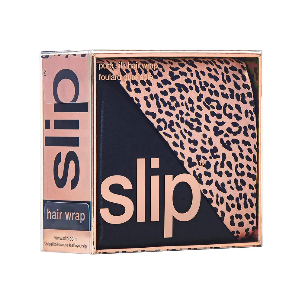 Slip Hair Wrap - Rose Leopard & Black