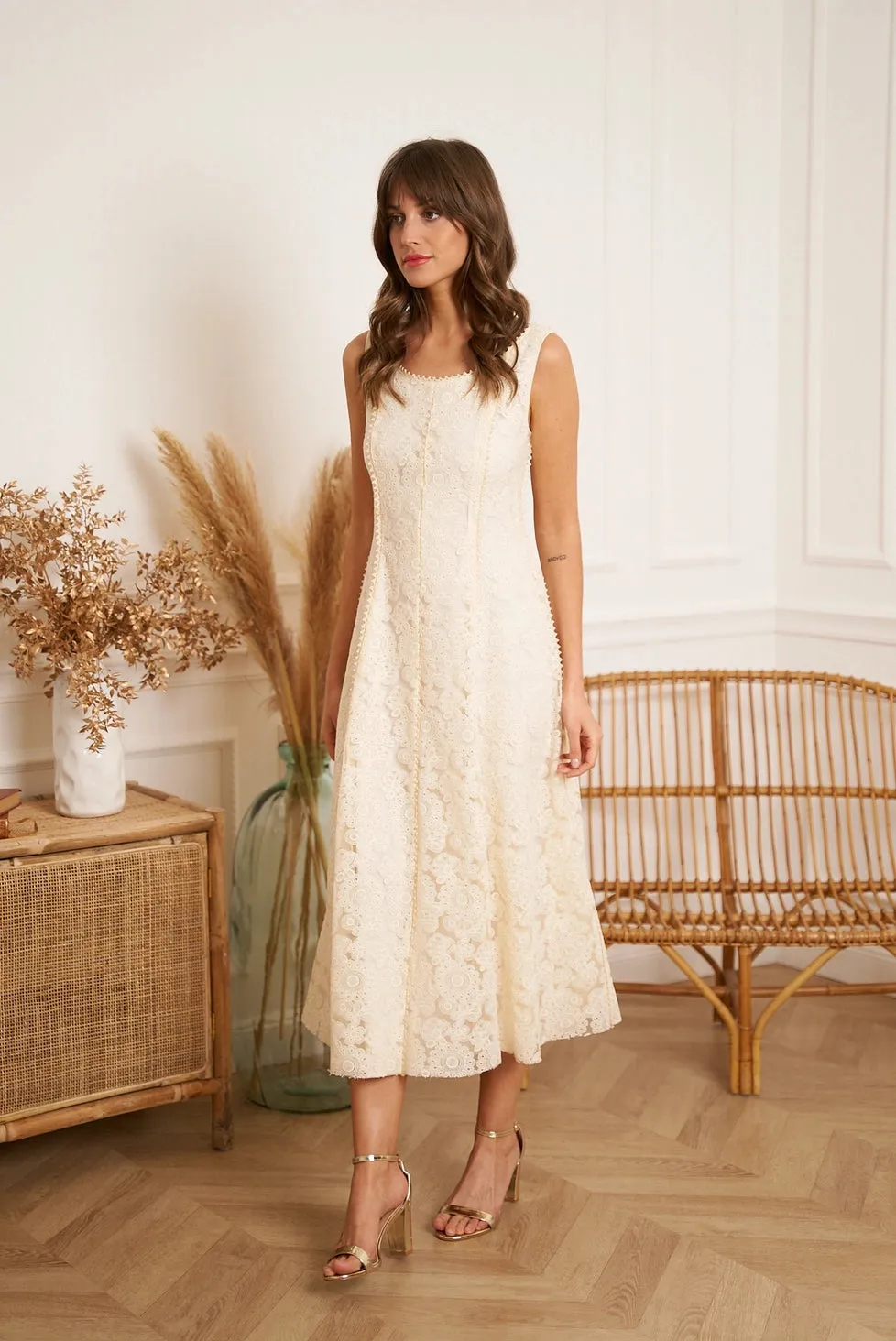 Sophia Lace Midi Dress