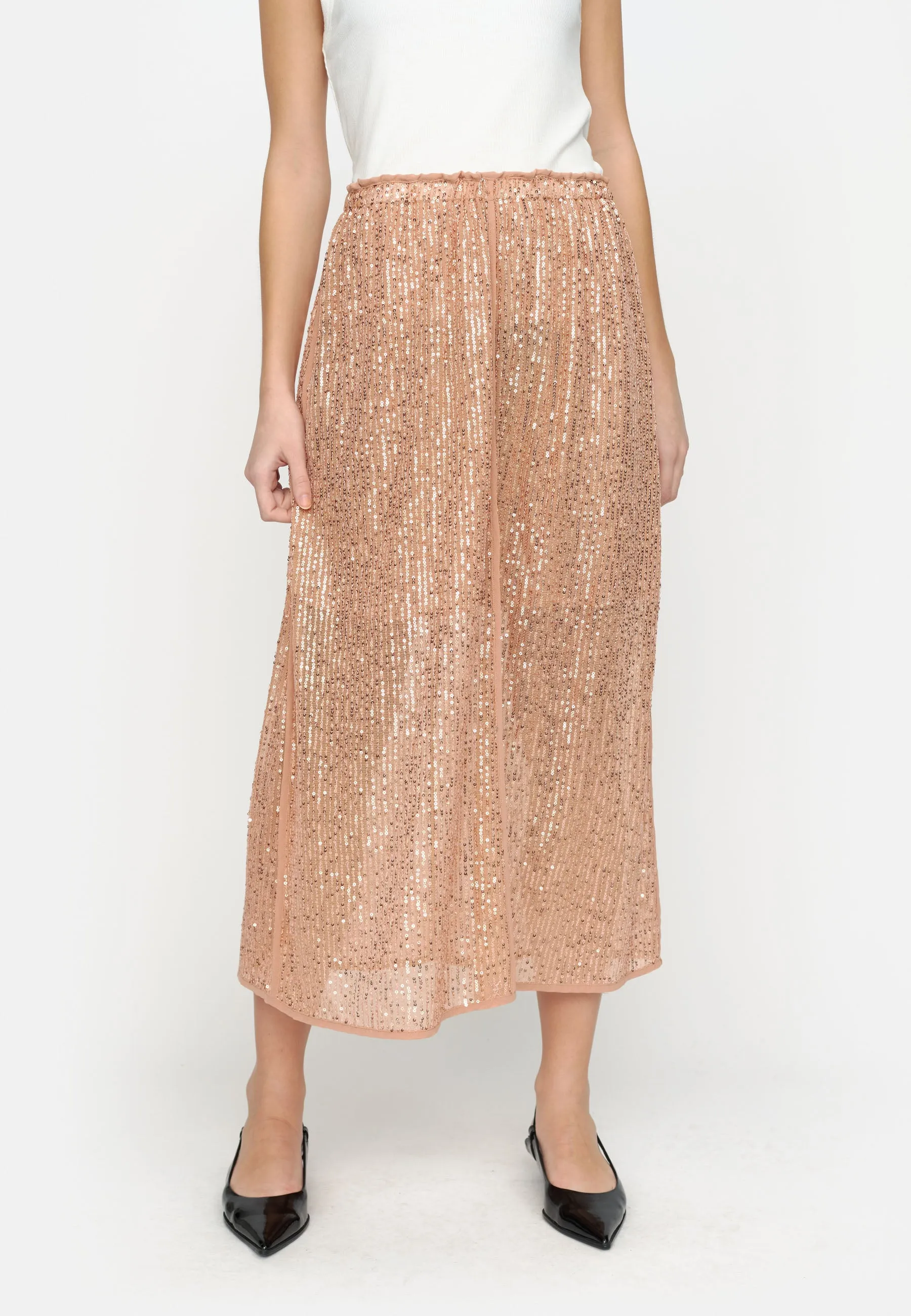 SRRory Midi Skirt - Peach Parfait