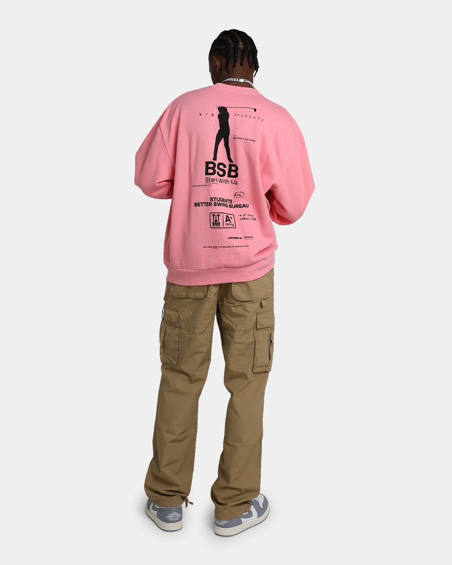 Students Golf Better Swing Bureau Crewneck Salmon