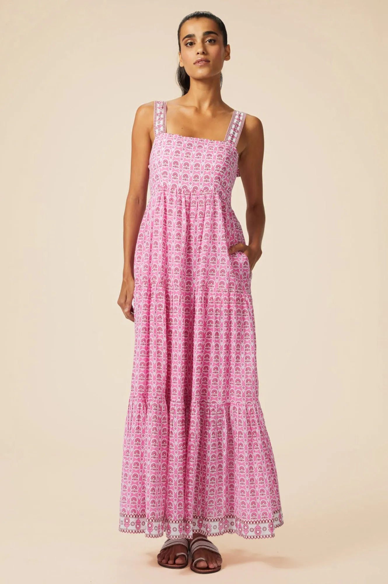 Tabitha Maxi Dress | Pop Flower Pink/White